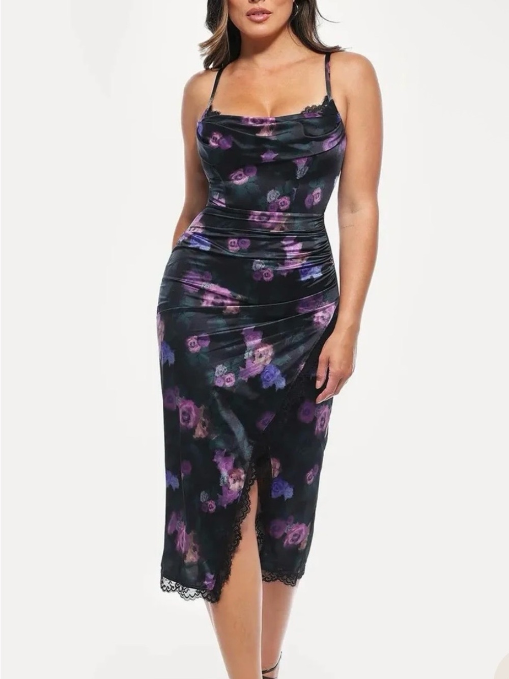 Popilush Lace Trim Sculpting Midi Dress, XXL NWOT